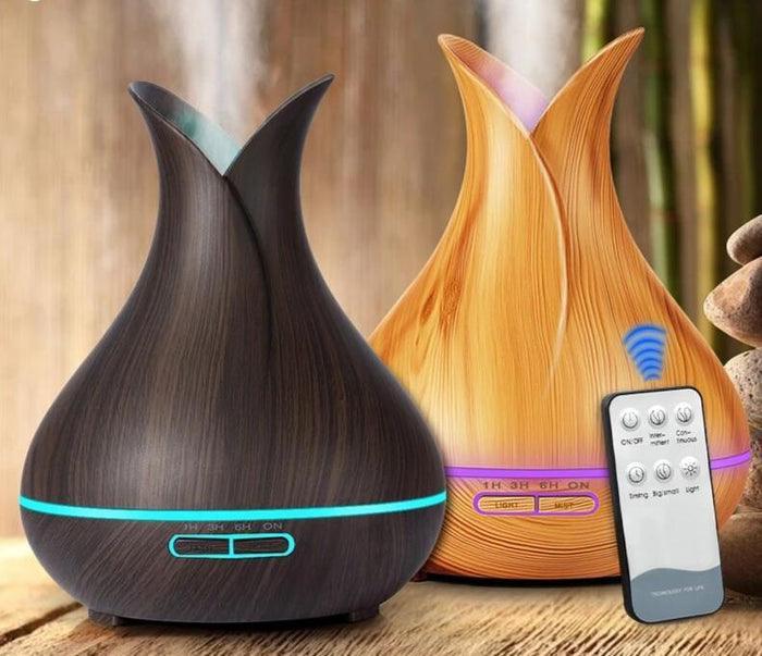 Midificador de Ar USB Madeira e Difusor de Óleo Essencial 